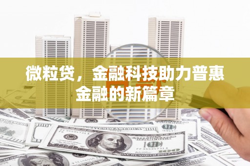 呼兰微粒贷，金融科技助力普惠金融的新篇章
