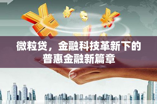 呼兰微粒贷，金融科技革新下的普惠金融新篇章