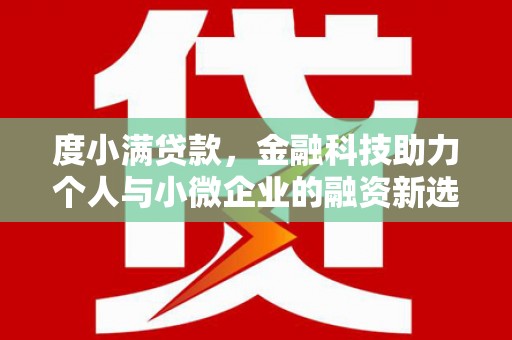 呼兰度小满贷款，金融科技助力个人与小微企业的融资新选择