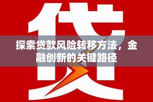 呼兰探索贷款风险转移方法，金融创新的关键路径