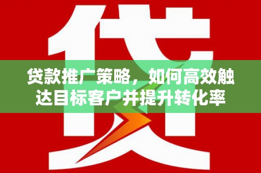 呼兰贷款推广策略，如何高效触达目标客户并提升转化率