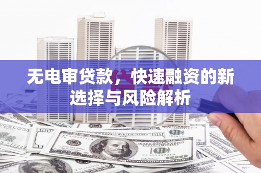 呼兰无电审贷款，快速融资的新选择与风险解析