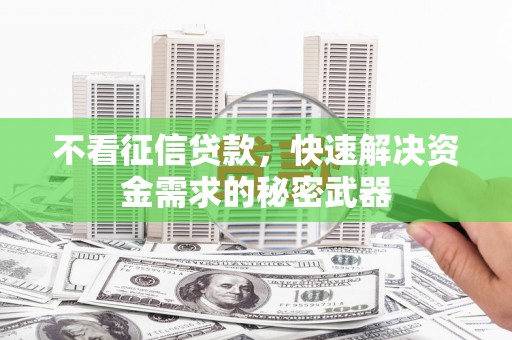 呼兰不看征信贷款，快速解决资金需求的秘密武器