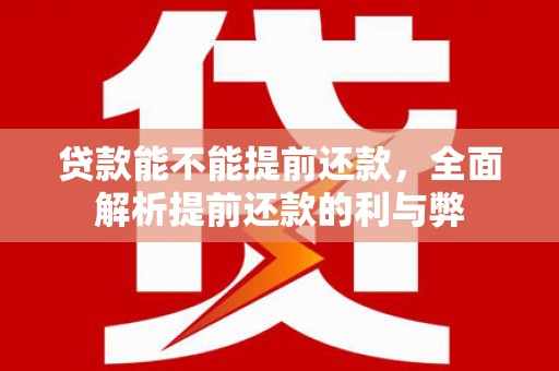 呼兰贷款能不能提前还款，全面解析提前还款的利与弊