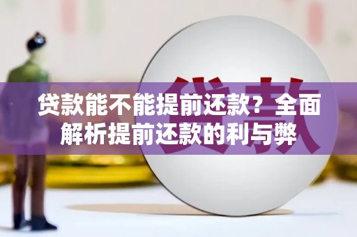 呼兰贷款能不能提前还款？全面解析提前还款的利与弊