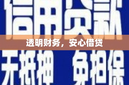 呼兰透明财务，安心借贷