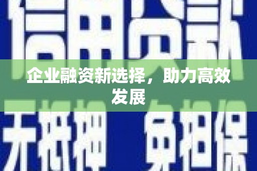 呼兰企业融资新选择，助力高效发展